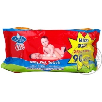 Wet wipes Aqwella for children 90pcs 320g Turkey - buy, prices for NOVUS - photo 3