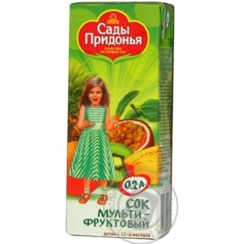 Reconstituted unclarified sterilized multifruit juice Sady Pridonia sugar-free for 12+ months babies tetra pak 200ml Russia - buy, prices for - photo 7