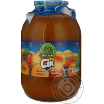 Sterilized juice with sugar and pulp Dary laniv apricot glass jar 3000ml Ukraine - buy, prices for MegaMarket - photo 1