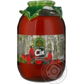 Sterilized birch juice with dog rose infusion Dary laniv Cheerfulness glass jar 3000ml Ukraine