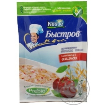 Каша Нестле Бистров вівсяна з молоком і вишнею 45г Польща - купити, ціни на NOVUS - фото 2