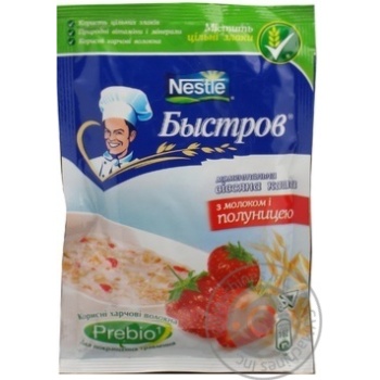 Каша Нестле Бистров вівсяна з молоком і полуницею 45г Польща - купити, ціни на NOVUS - фото 3