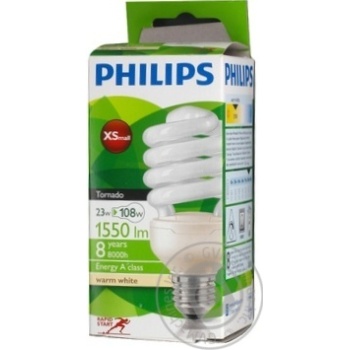 Лампа енергозберігаюча Philips Tornado Т3 23w E27 - купить, цены на NOVUS - фото 1