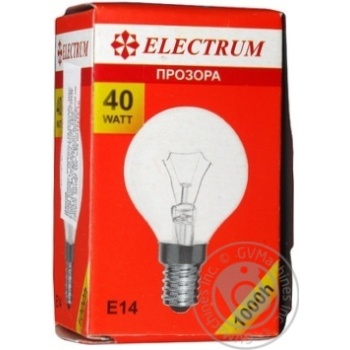 Лампа сферична прозора Electrum 40W E14 A-IB-0036 - купити, ціни на - фото 3