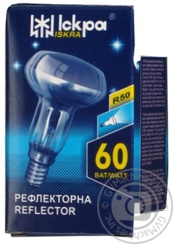 Лампа ДЗК R50 60 Вт Е14 рефлекторна Іскра купить, цены на МегаМаркет - фото 1