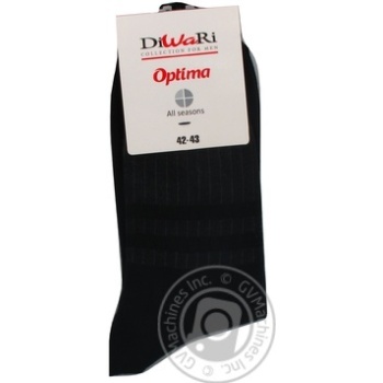 Шкарпетки Diwari Optima All Seasons чоловічі чорні розмір 27 42-43 - купити, ціни на - фото 2