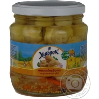 mushrooms cup mushrooms canned 480g glass jar Ukraine - buy, prices for - photo 1