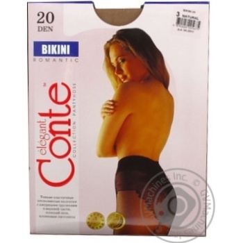 Колготи жіночі Conte Elegant Bikini Natural 20 Den розмір 3 - купити, ціни на ULTRAMARKET - фото 4