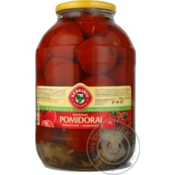 vegetables tomato kedainiu konservai tomato red canned 3000ml glass jar Lithuania - buy, prices for - photo 1