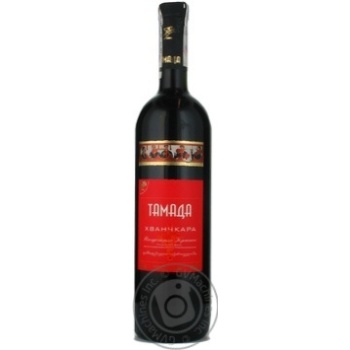 Wine Tamada Khvanchkara red semisweet 11% 750ml glass bottle Ukraine - buy, prices for MegaMarket - photo 1