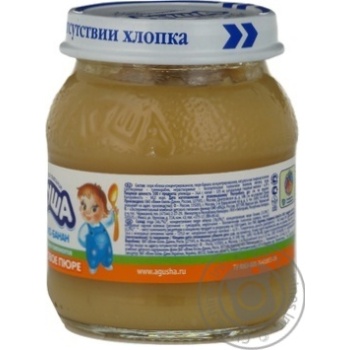 Puree Agusha Apple-Banana with natural dietary fiber without sugar for 6+ month old babies glass jar 115g Russia - buy, prices for NOVUS - photo 2