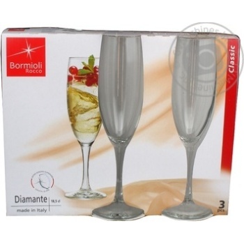 Бокал Diamante для шампанського 185 мл, 3шт арт 166320D03821990 купити, ціни на МегаМаркет - фото 1
