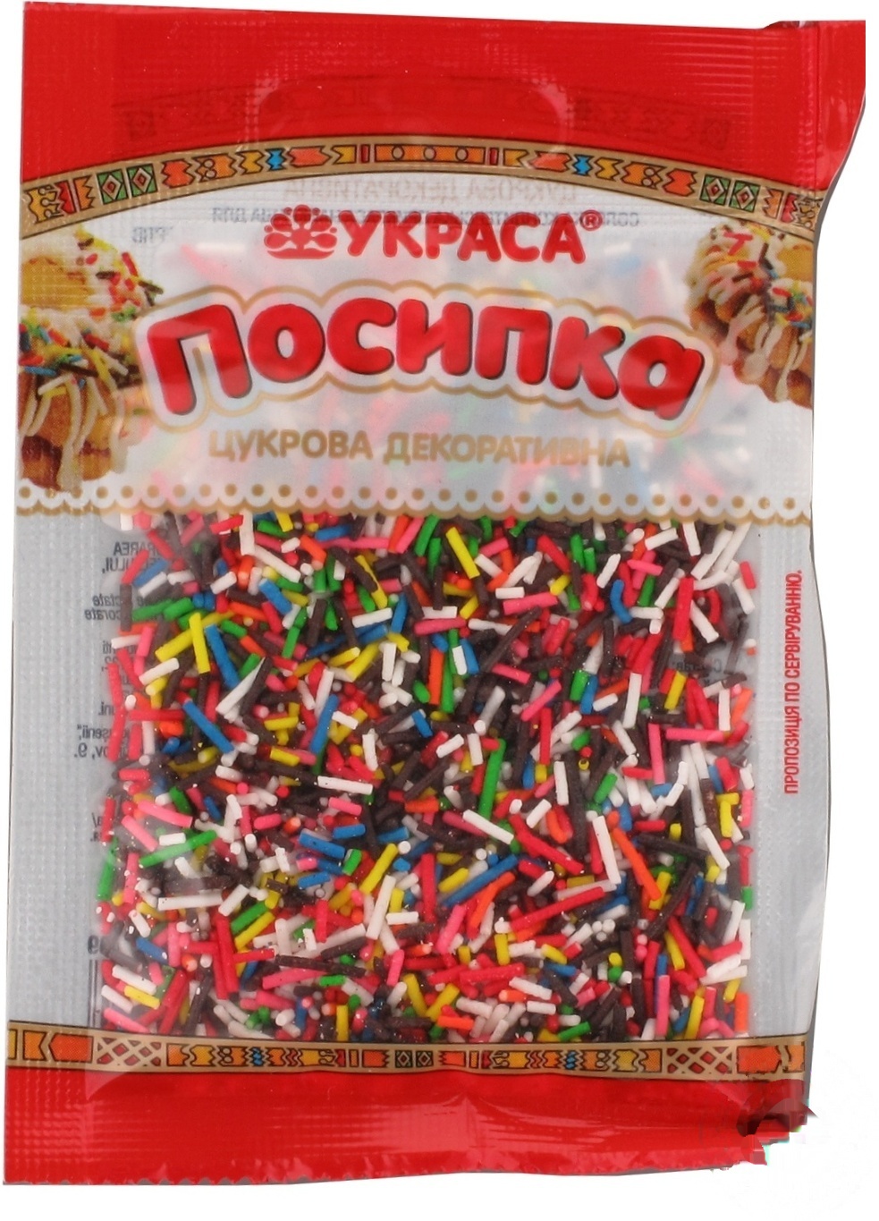 

Посыпка Украса сахарная декоративная длинная 15г