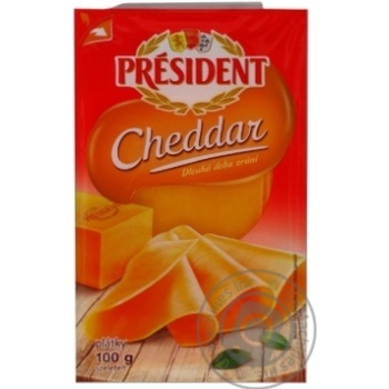 Сыр Президент Чеддер твердый ломтики 52% 100г Чехия купить, цены на МегаМаркет - фото 1