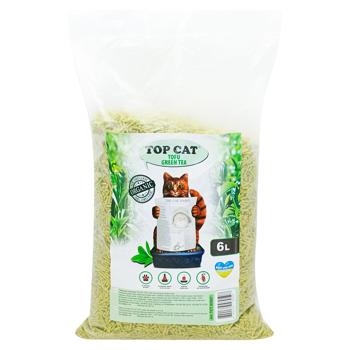 Наповнювач гігієнічний Top Cat Tofu Green Tea для котів cсоєвий 6л - купити, ціни на Чудо Маркет - фото 1