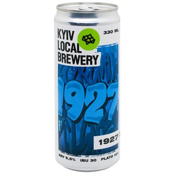 Пиво Kyiv Local Brewery 1927 Premium Pilsner светлое нефильтрованное 5,5% 0,33л - купить, цены на WINETIME - фото 1