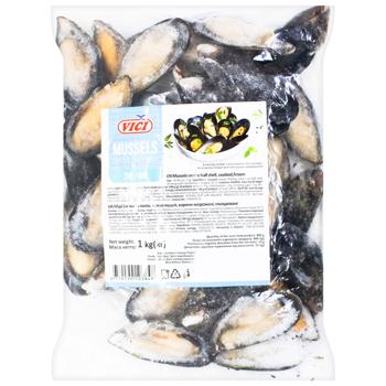 Vici in half shell frozen mussels 30/40 1kg