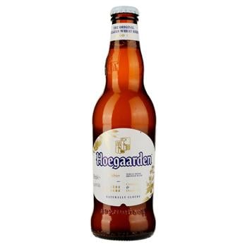 Пиво Hoegaarden Wit Blanche светлое нефильтрованное 4,9% 0,33л - купить, цены на КОСМОС - фото 1