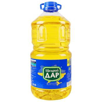 Масло подсолнечное Щедрий Дар рафинированное дезодорированное вымороженное 5л - купить, цены на КОСМОС - фото 1