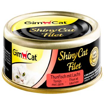 Корм вологий GimCat ShinyCat з тунцем та лососем для котів 70г - купити, ціни на MasterZoo - фото 1