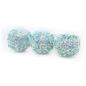 Green Christmas Balls in Petals 8cm 3pcs - buy, prices for - photo 2