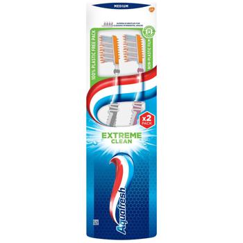 Aquafresh Extreme Clean Medium Toothbrush 1+1 - buy, prices for COSMOS - photo 1