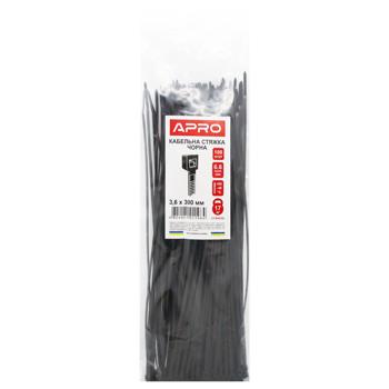 Стяжка кабельная Apro черная 3,6*300мм 100шт - купить, цены на За Раз - фото 1