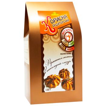 Korysna Kondyterska Baked Milk Cookies in Chocolate Glaze without Sugar 130g - buy, prices for MegaMarket - photo 2