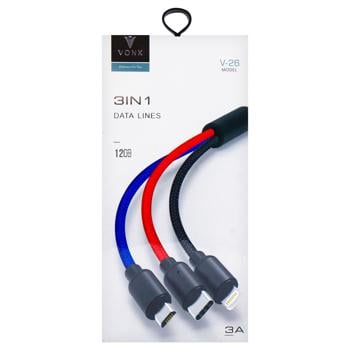 ZED Mobile Phone 3in 1 USB Cable - buy, prices for EKO Market - photo 2