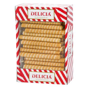 Трубочки вафельні Delicia зі смаком пряженого молока 450г - купити, ціни на КОСМОС - фото 2
