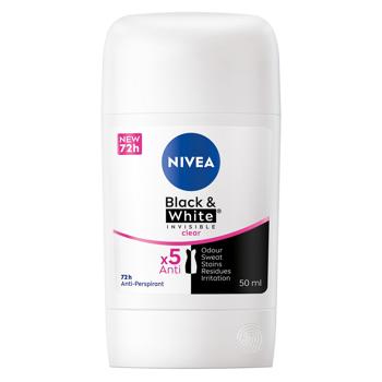 Nivea Black&White Invisible Clear Solid Antiperspirant 50ml - buy, prices for COSMOS - photo 2