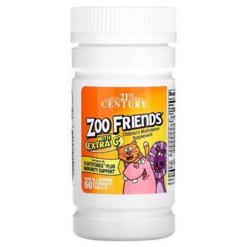 Мультивитамины для детей 21st Century Zoo Friends 60 жевательных таблеток