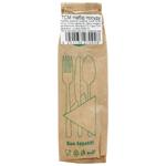 TCM Wooden Fork Spoon and Knife and Napkin Tableware Set 1pc