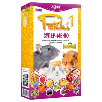 Корм Рокки-1 Супер меню для грызунов 500г - купить, цены на Чудо Маркет - фото 2