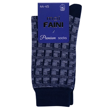 Moi Faini Jacquard Men's Dark Blue-white Socks Size 44-45 - buy, prices for - photo 1