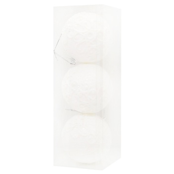 Набор шаров с узором белые 3шт - купить, цены на КОСМОС - фото 2