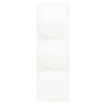 White Christmas Balls with Pattern 3pcs - buy, prices for  - photo 1