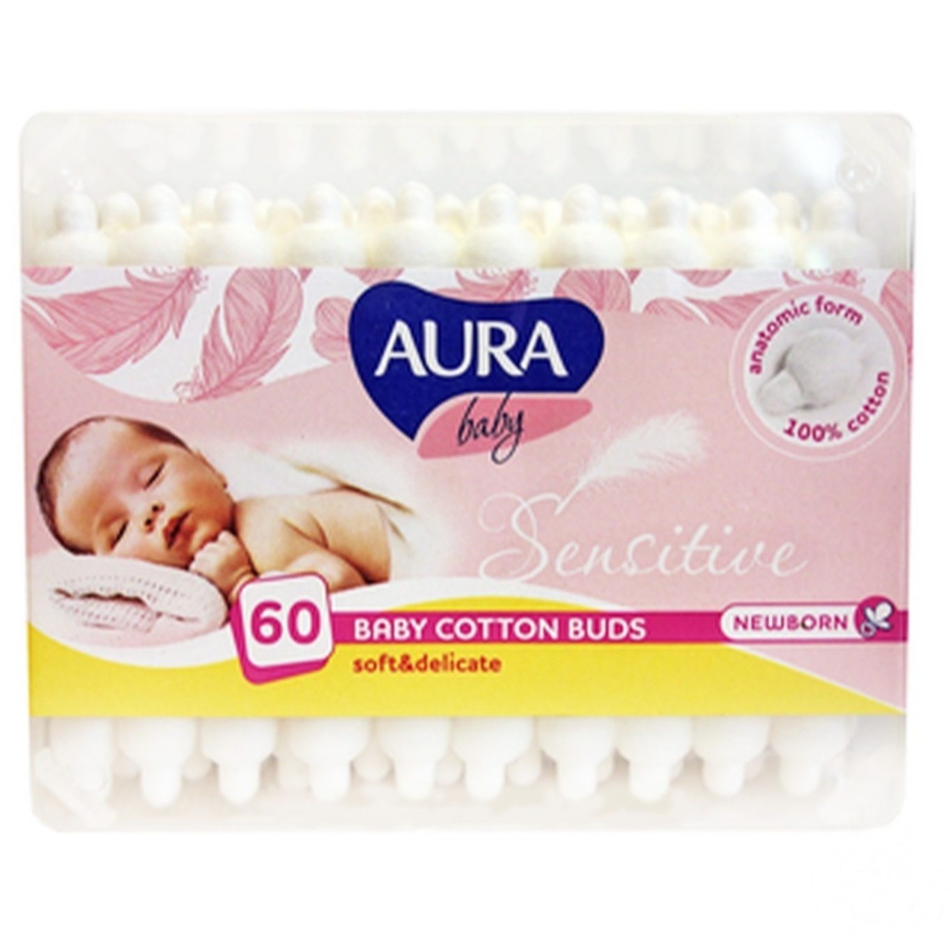 

Ватные палочки Aura Baby для детей 60шт