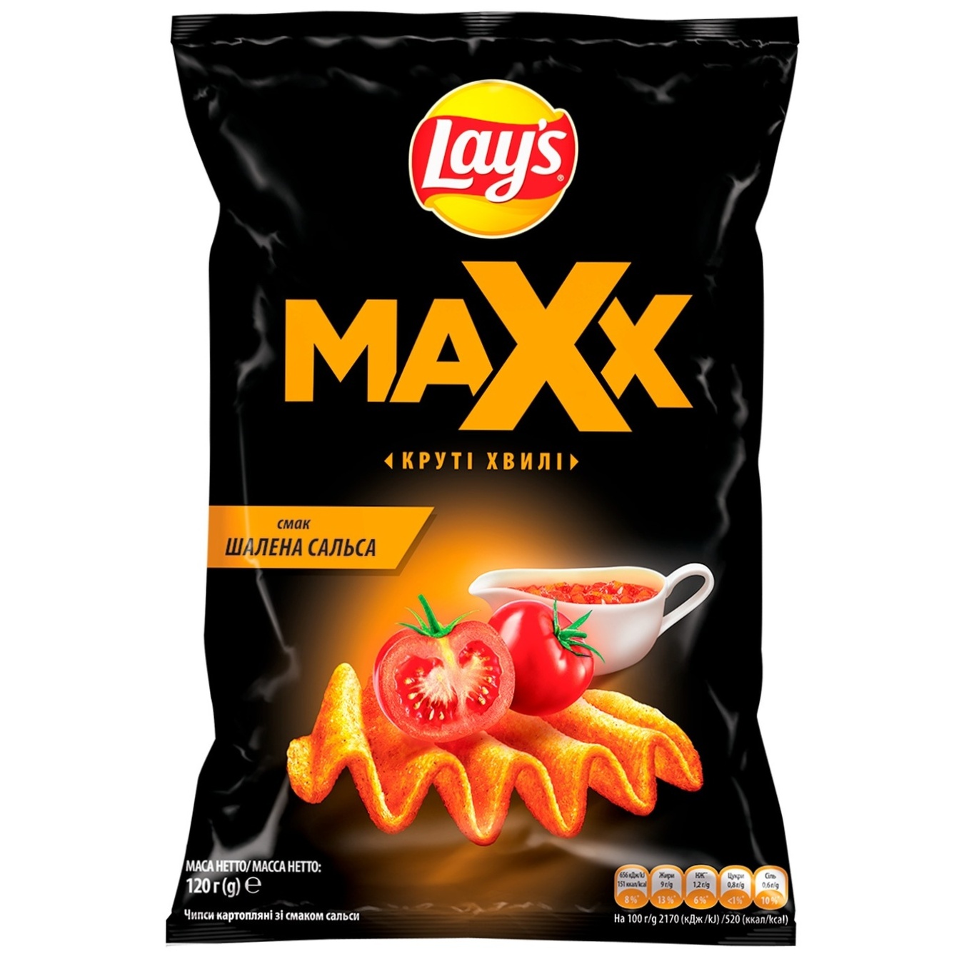 

Чипсы Lay's Maxx картофельные со вкусом сальсы волнистые 120г