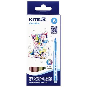 Kite Creative Pastel Markers with Glitter 6pcs - buy, prices for MegaMarket - photo 1