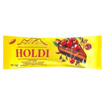 Holdi Tarta-Cherry Ice Cream in Milk Chocolate with Almonds and Crunchy Sugar 70g