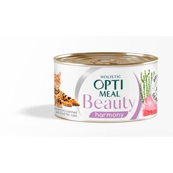 Корм вологий Optimeal Beauty Harmony з тунцем та морськими водоростями для дорослих котів із заспокійливим ефектом 70г - купити, ціни на MasterZoo - фото 8