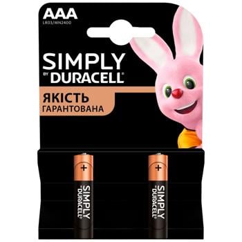 Батарейки Duracell Simply AАА 2шт