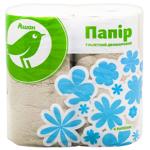Туалетний папір Auchan 2-шаровий сірий 4шт