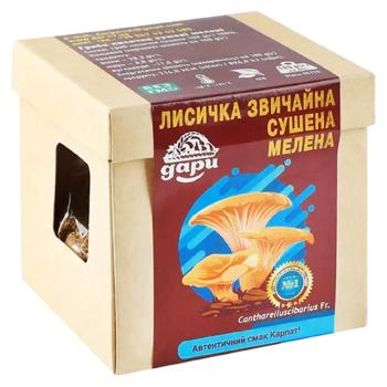 Гриби лисичка сушена 50г крафт/коробка ТМ Дари - купить, цены на Grono - фото 1