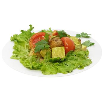 Кабачки жареные с помидорами и грибами - купить, цены на Таврия В - фото 1