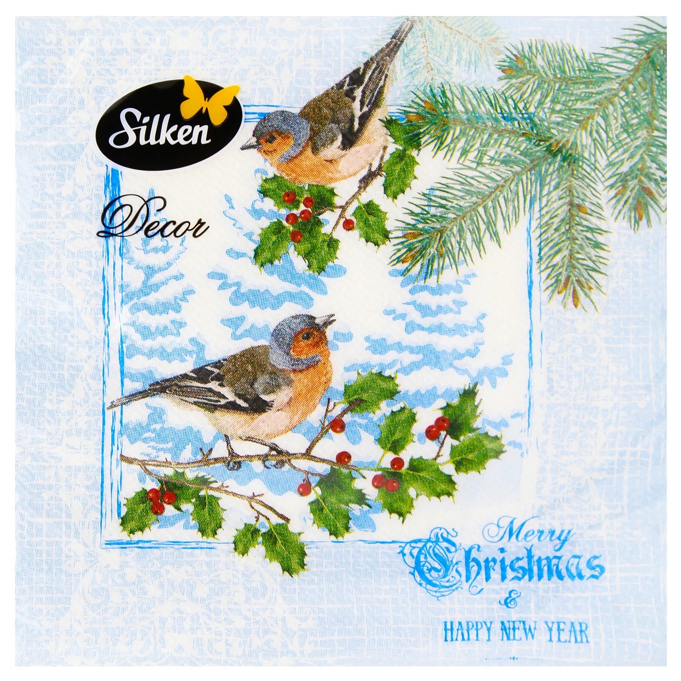 

Салфетки столовые Silken НР Зимняя открытка 33х33см 16шт