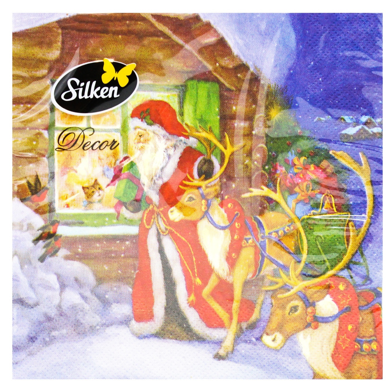 

Салфетки столовые Silken НР Санта у окна 33х33см 18шт