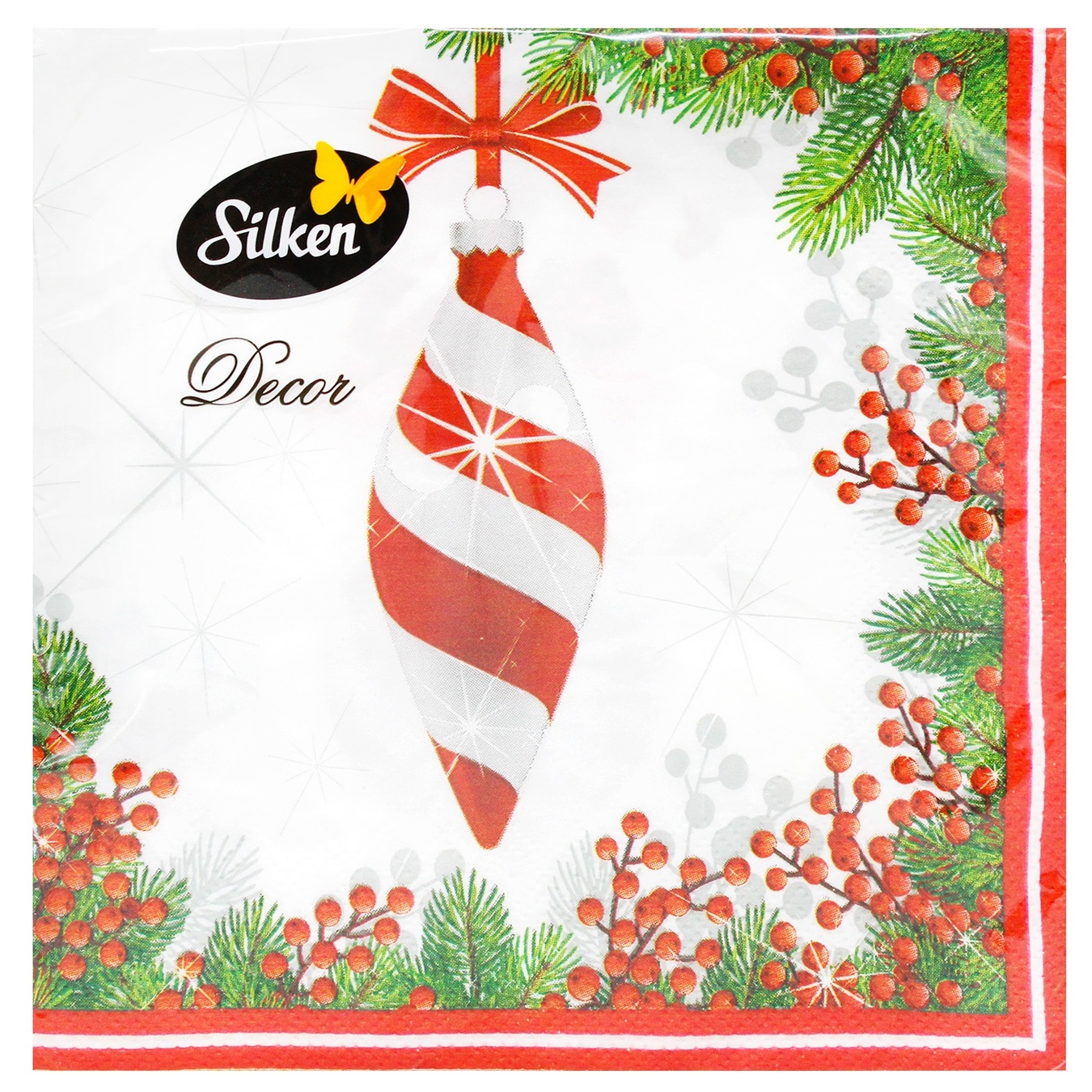 

Салфетки столовые Silken НР Елочная ветка 33х33см 18шт