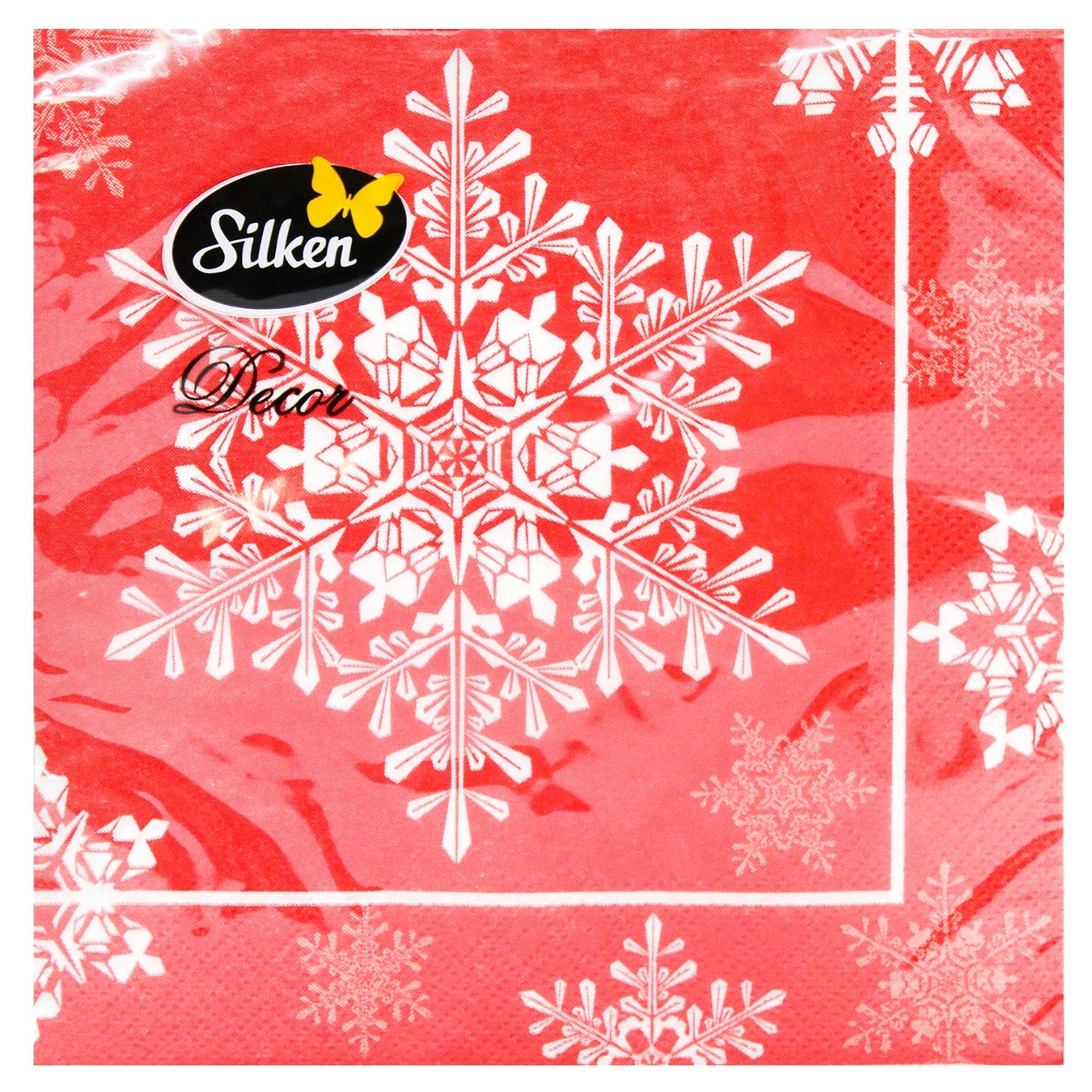 

Салфетки столовые Silken НР Новогодняя снежинка 33х33см 18шт